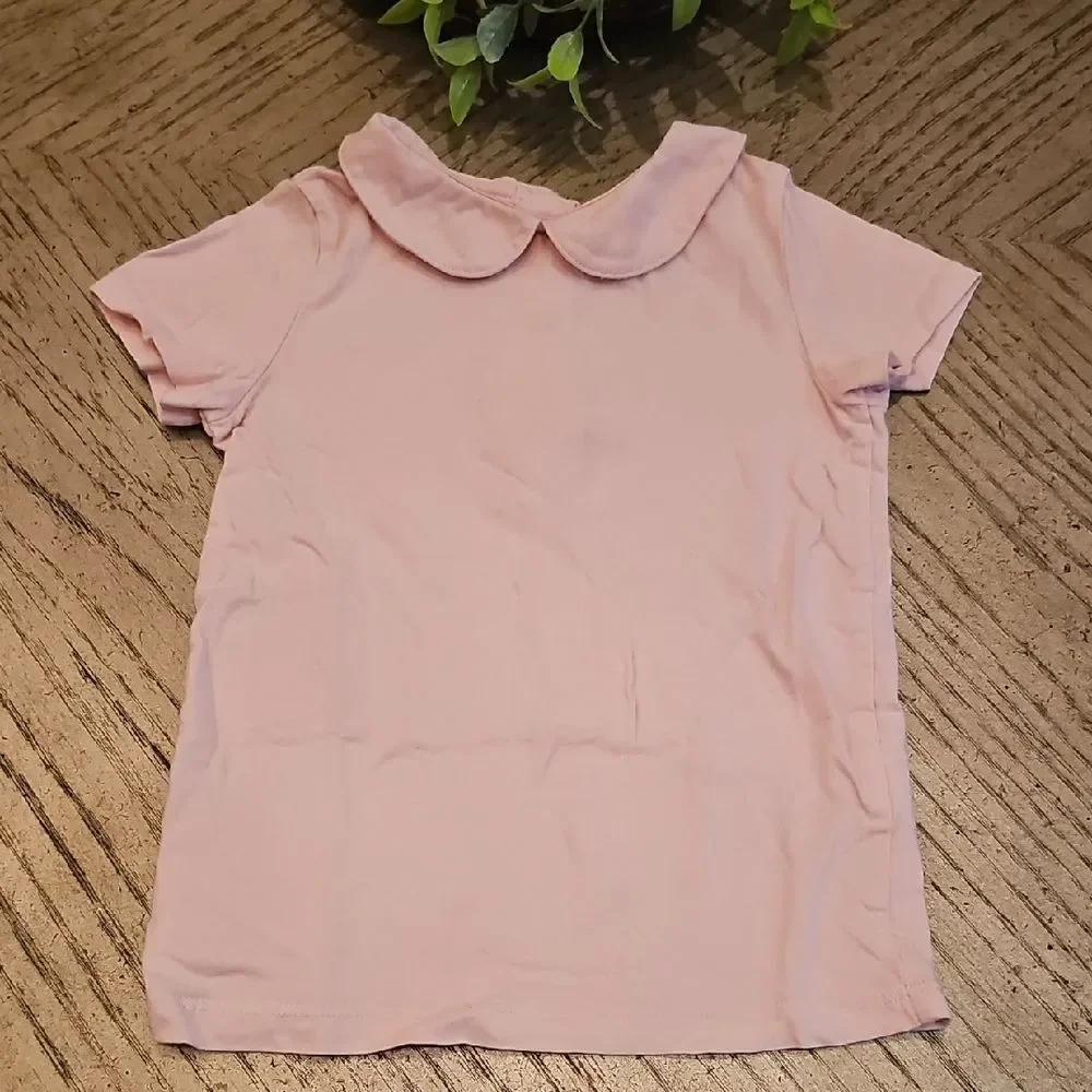 OshKosh B'gosh Light Pink Short Sleeve Tee with Peter Pan Collar Size 4